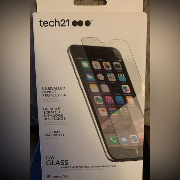 3/$30 Tech 21 Evo Glass Impact Resist Tough Screen Protector Cel iPhone 6 & 6s - Picture 7 of 12